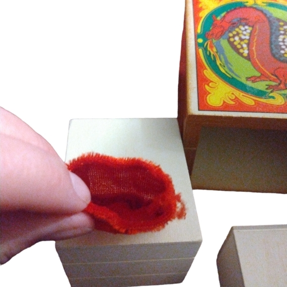 Nesting Box Mystical Dragon Vintage Wooden (5 piece) Hidden Storage  4x5 3x5 x 3 - Picture 6 of 7